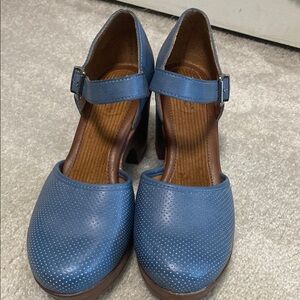 Blue Leather Women's Shoes